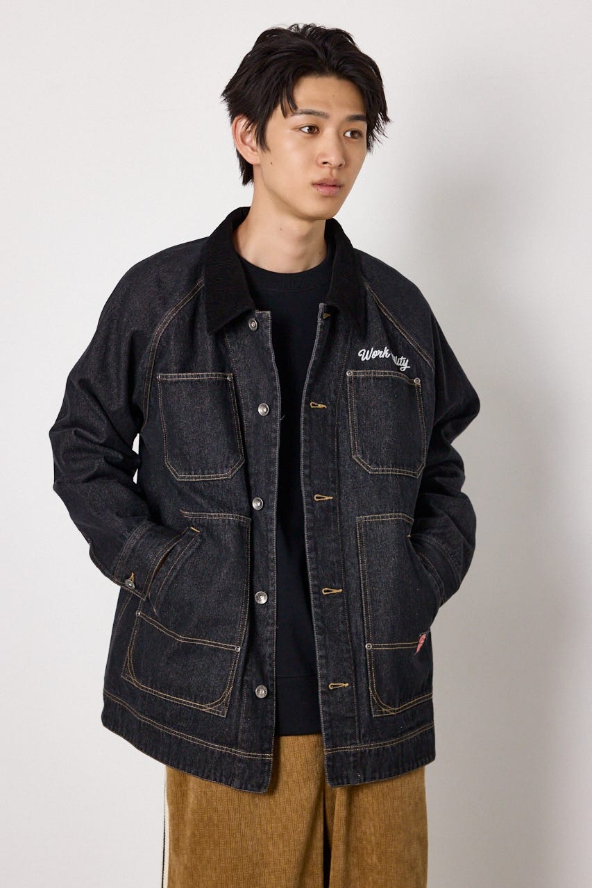 レイルロードデニムジャケット BLK L