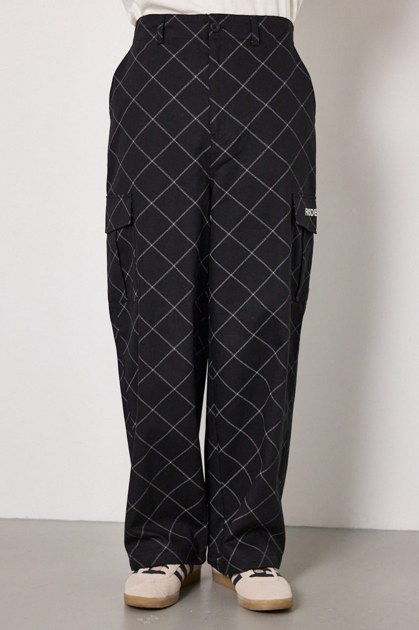 gridロゴパンツ BLK L