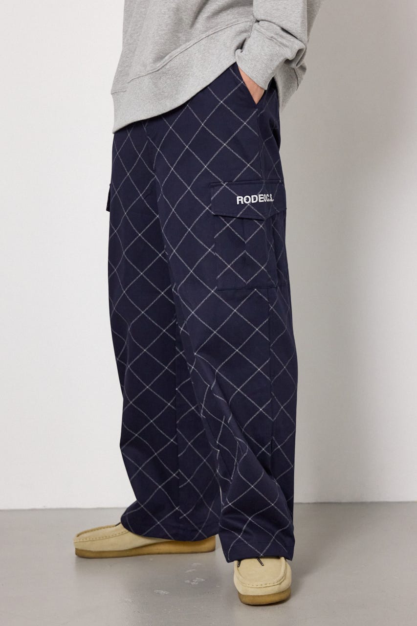 gridロゴパンツ NVY L