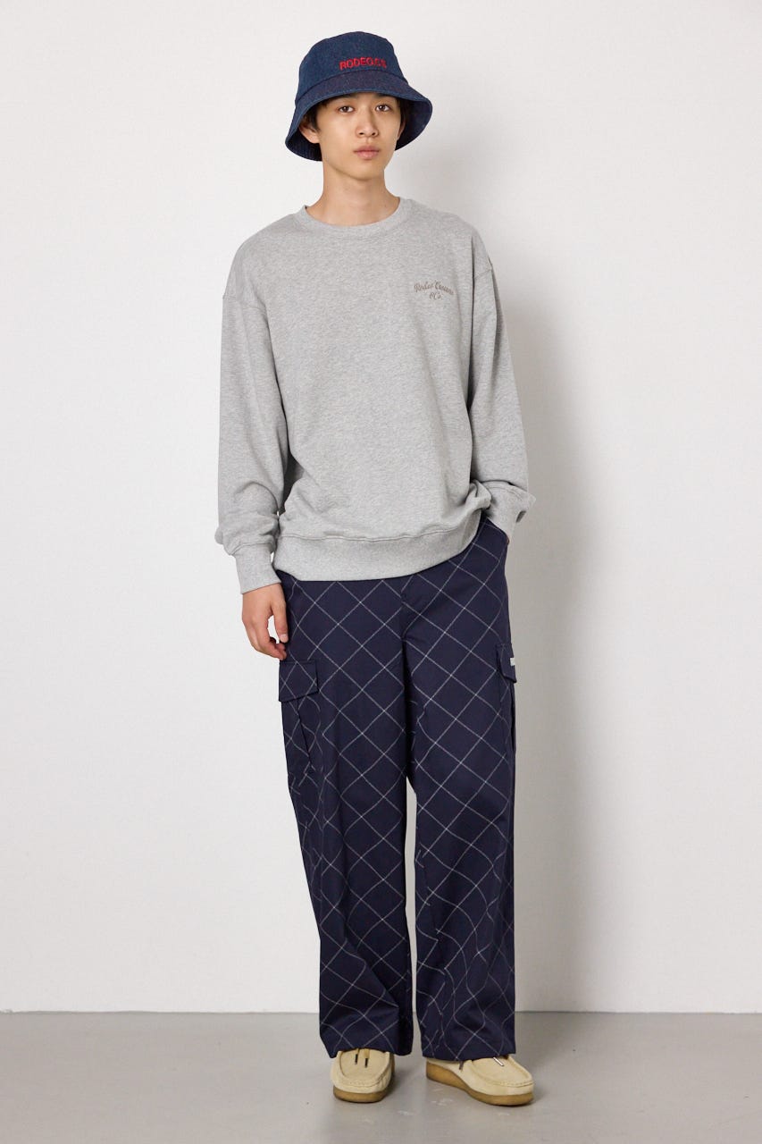 gridロゴパンツ NVY L