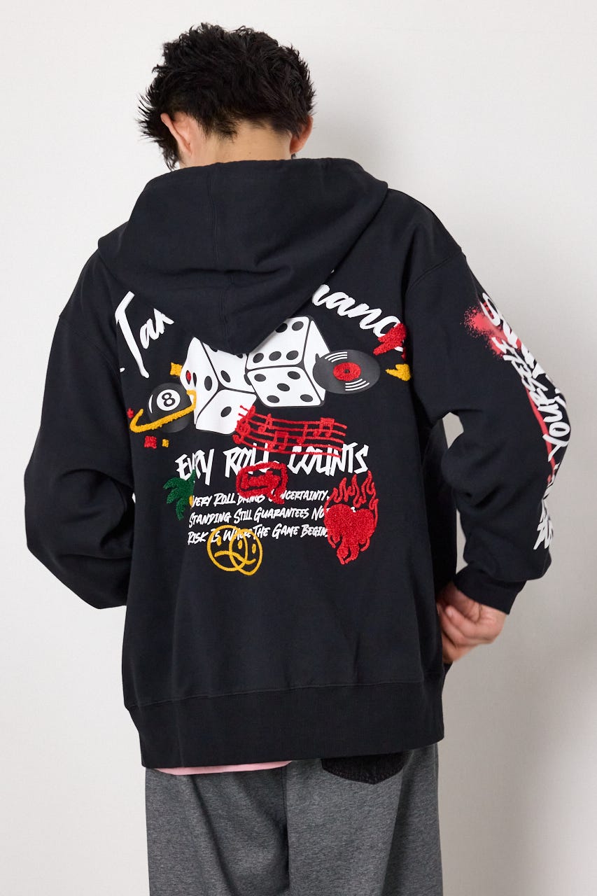 No Dice zipパーカー BLK L