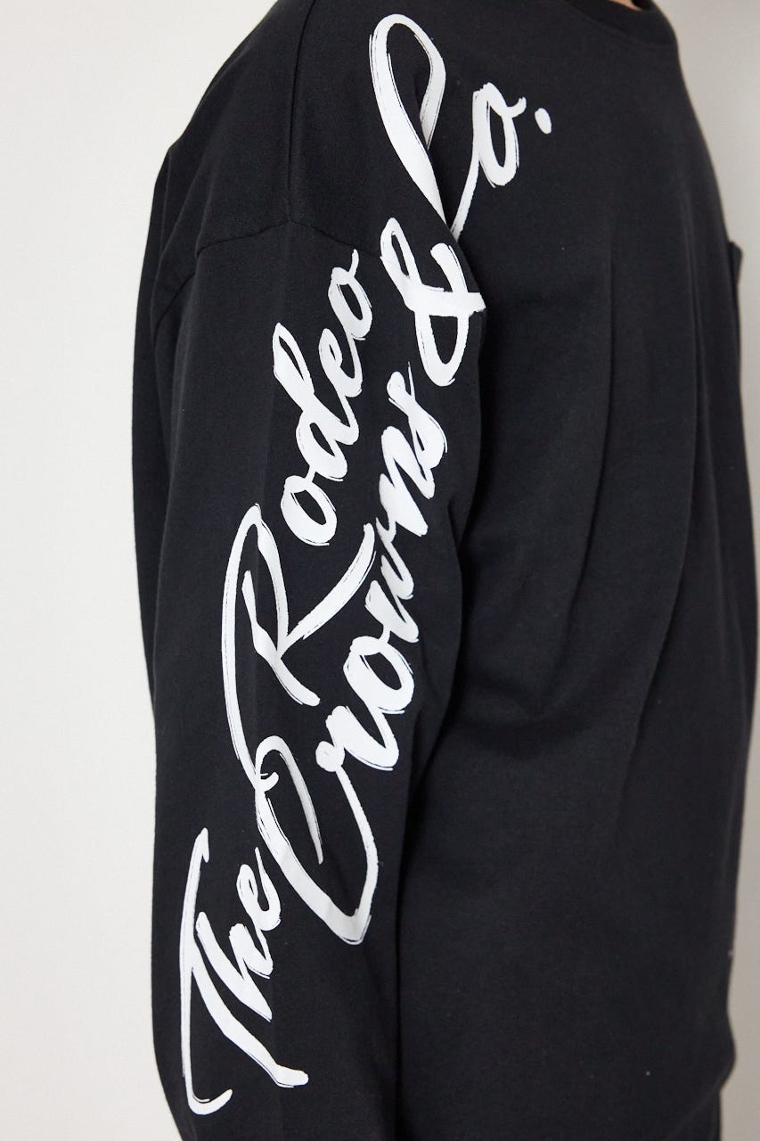 ショルダーロゴ長袖Tシャツ BLK L