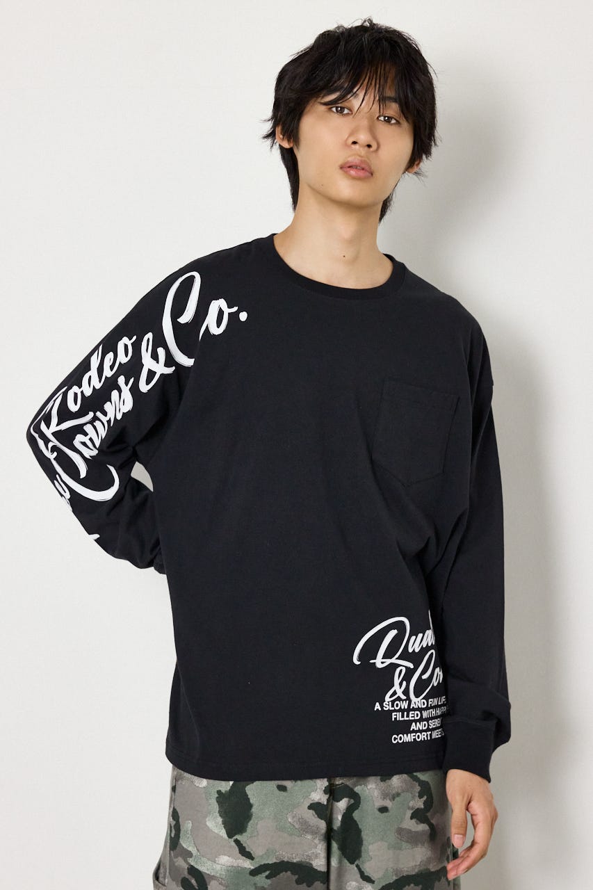 ショルダーロゴ長袖Tシャツ BLK L