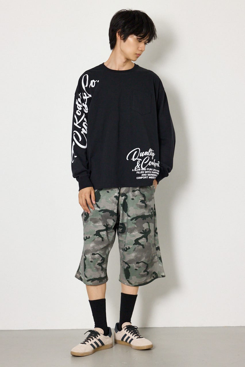 ショルダーロゴ長袖Tシャツ BLK L
