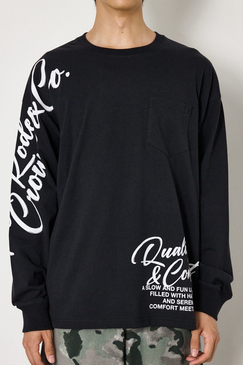 ショルダーロゴ長袖Tシャツ BLK L
