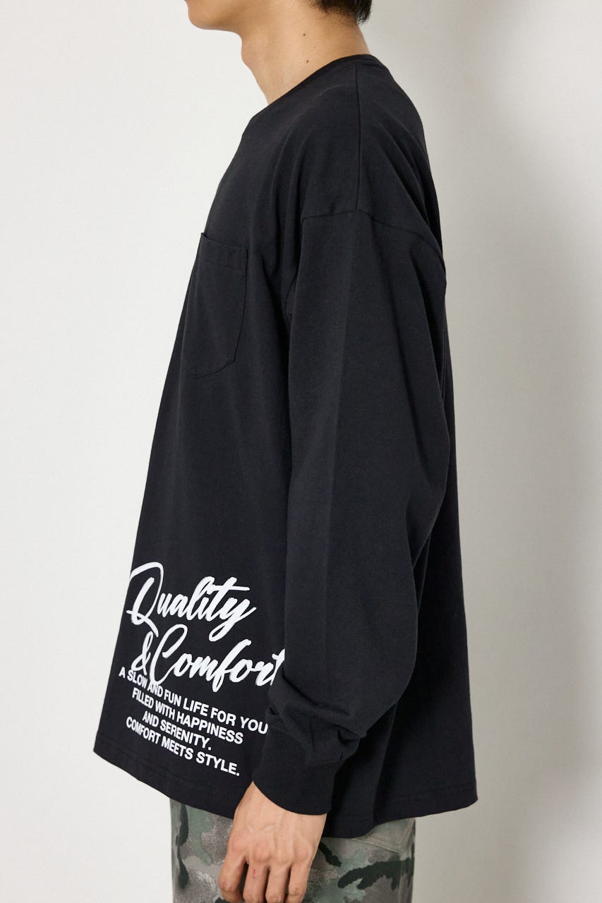 ショルダーロゴ長袖Tシャツ BLK L