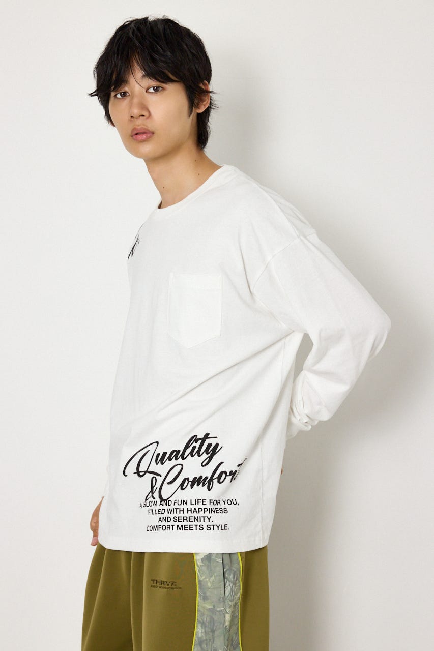 ショルダーロゴ長袖Tシャツ WHT L