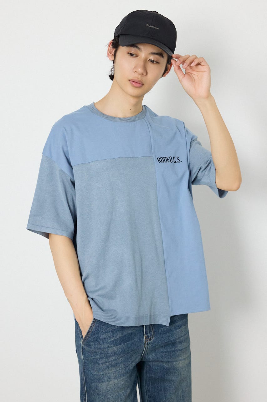 メンズランダムコンビニットトップス L/BLU L