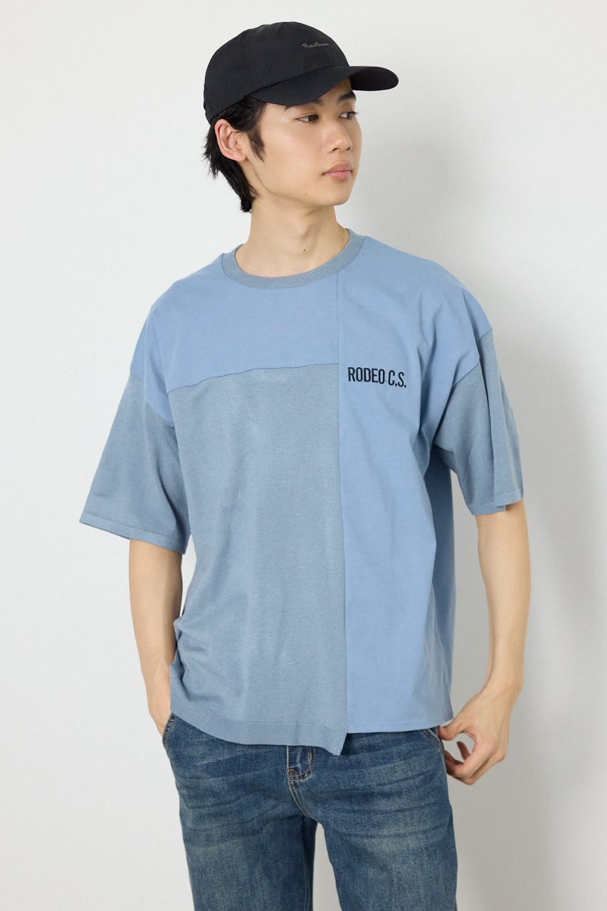 メンズランダムコンビニットトップス L/BLU L