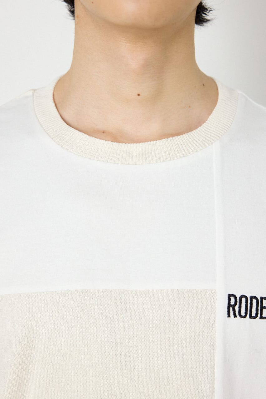 メンズランダムコンビニットトップス O/WHT M