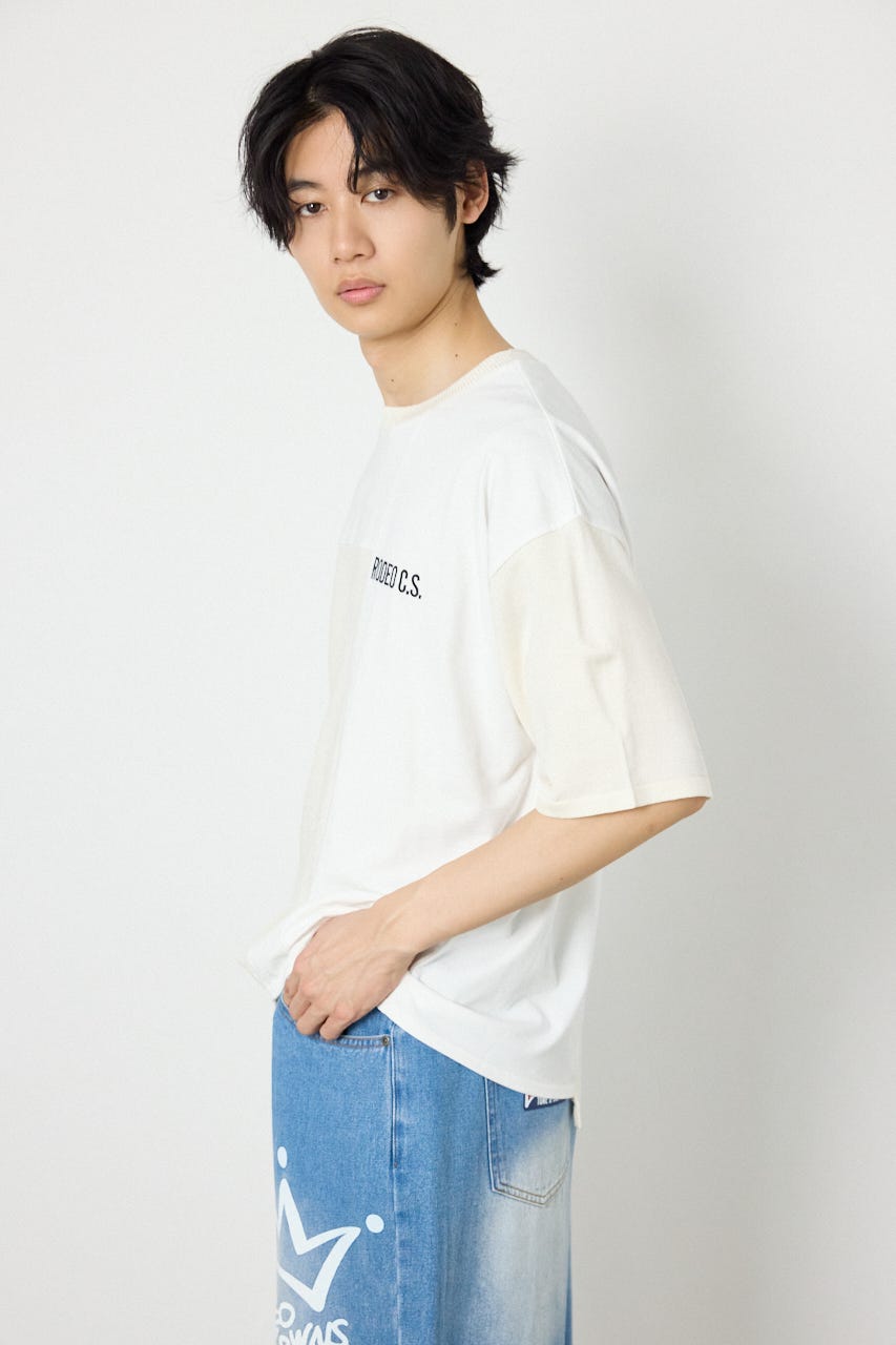 メンズランダムコンビニットトップス O/WHT M