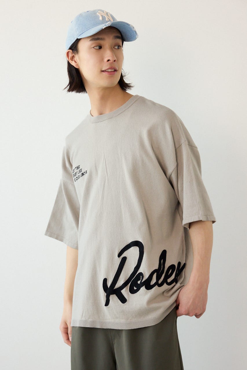 ビッグチェーン刺繍ニットトップス L/GRY M