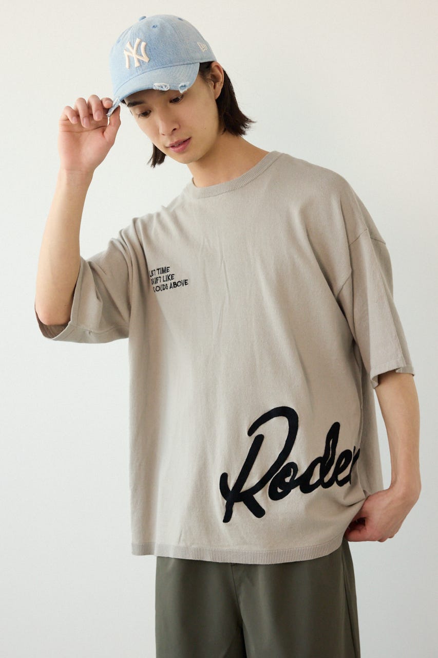 ビッグチェーン刺繍ニットトップス L/GRY M