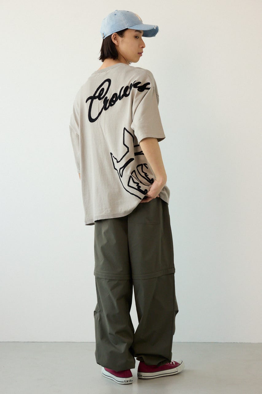 ビッグチェーン刺繍ニットトップス L/GRY M