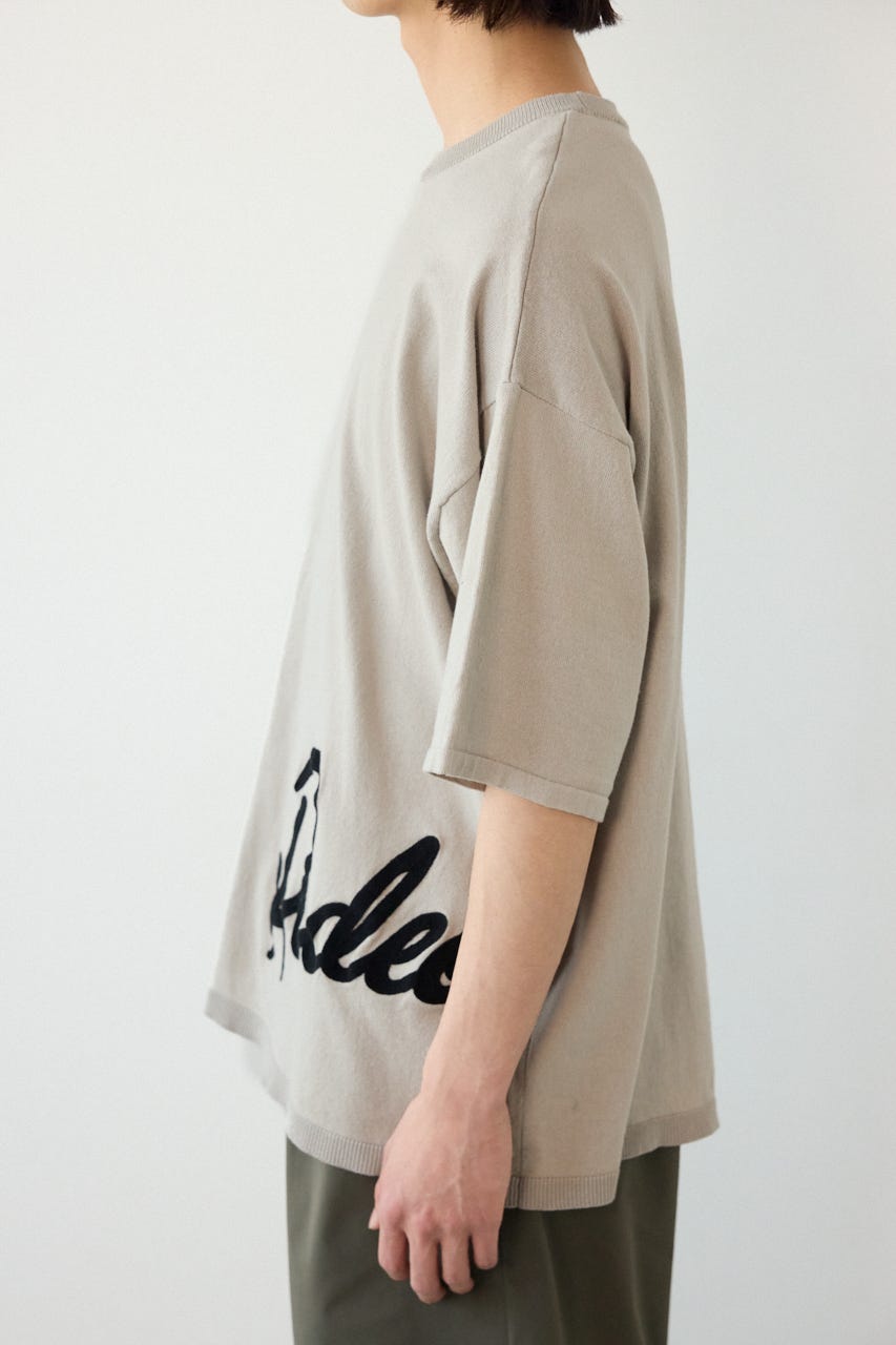 ビッグチェーン刺繍ニットトップス L/GRY M