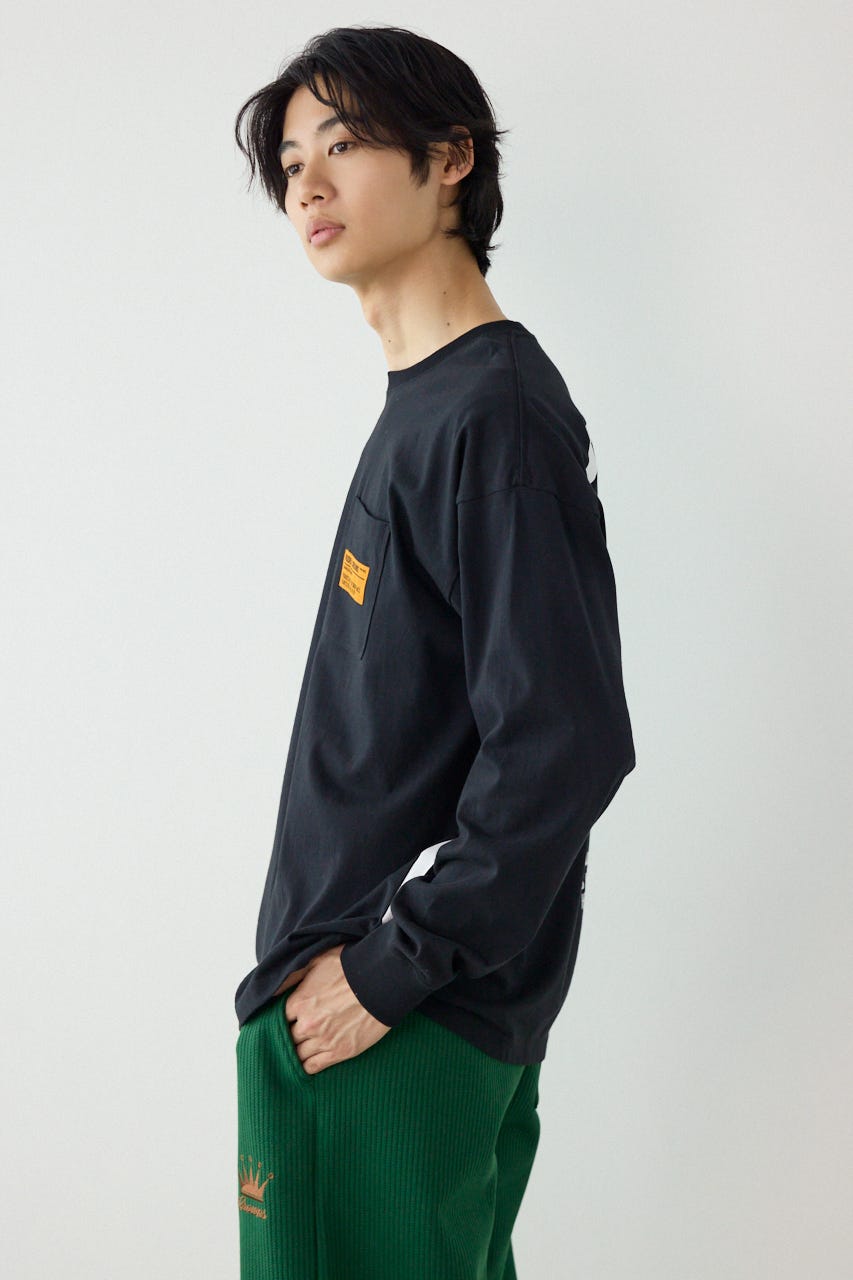 ペイントロゴ長袖Tシャツ BLK L