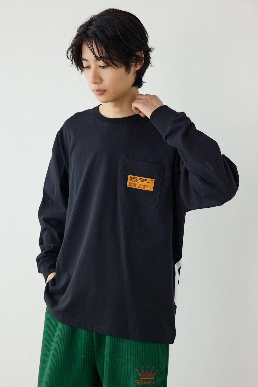 ペイントロゴ長袖Tシャツ BLK L