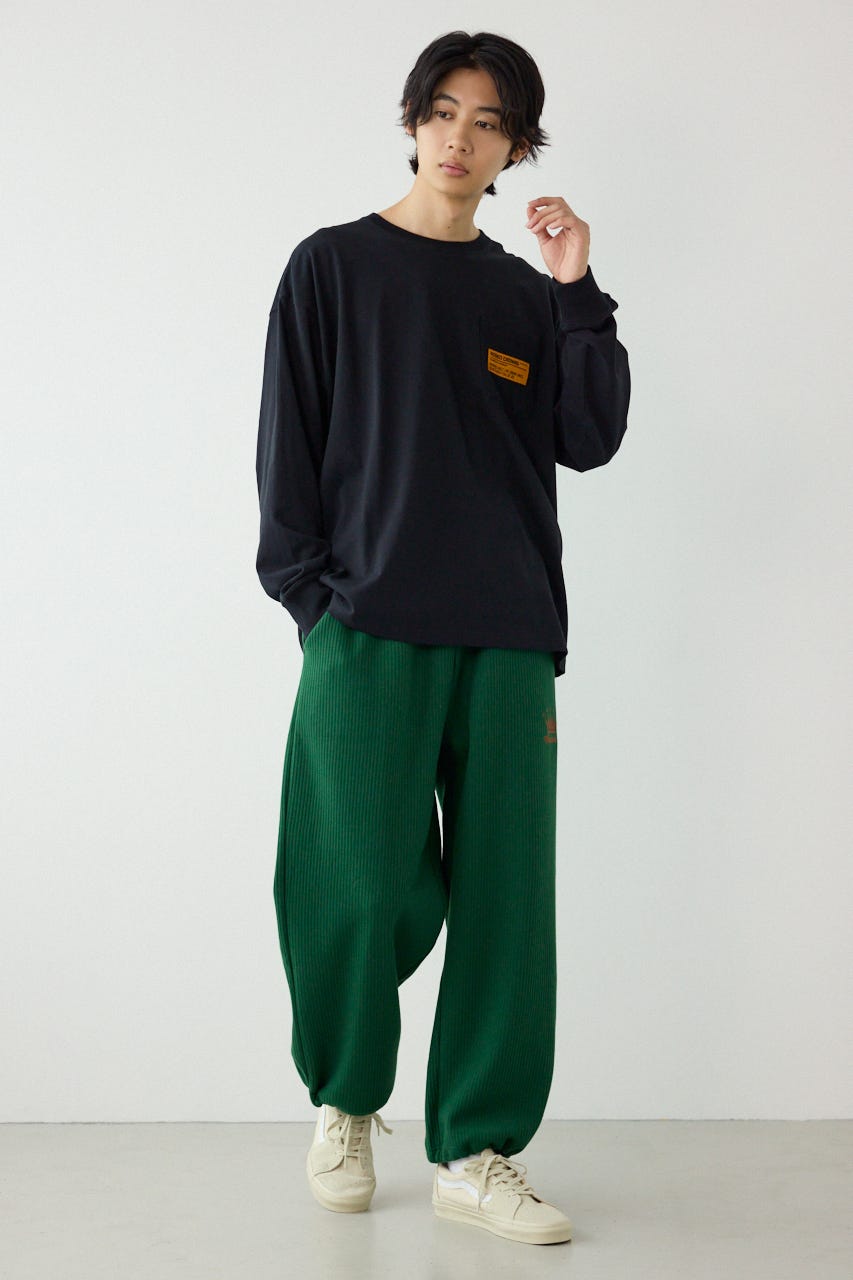 ペイントロゴ長袖Tシャツ BLK L