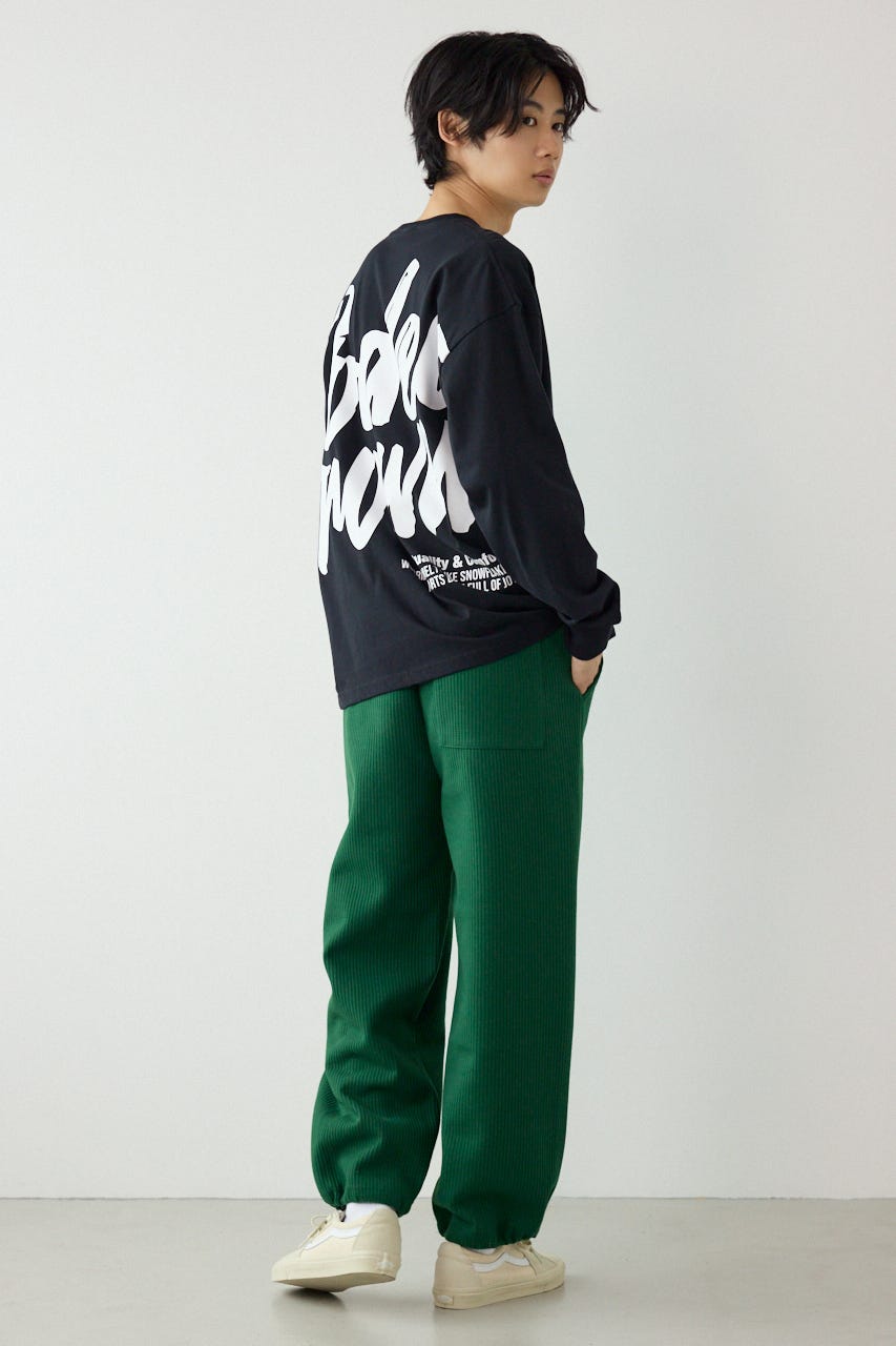 ペイントロゴ長袖Tシャツ BLK L