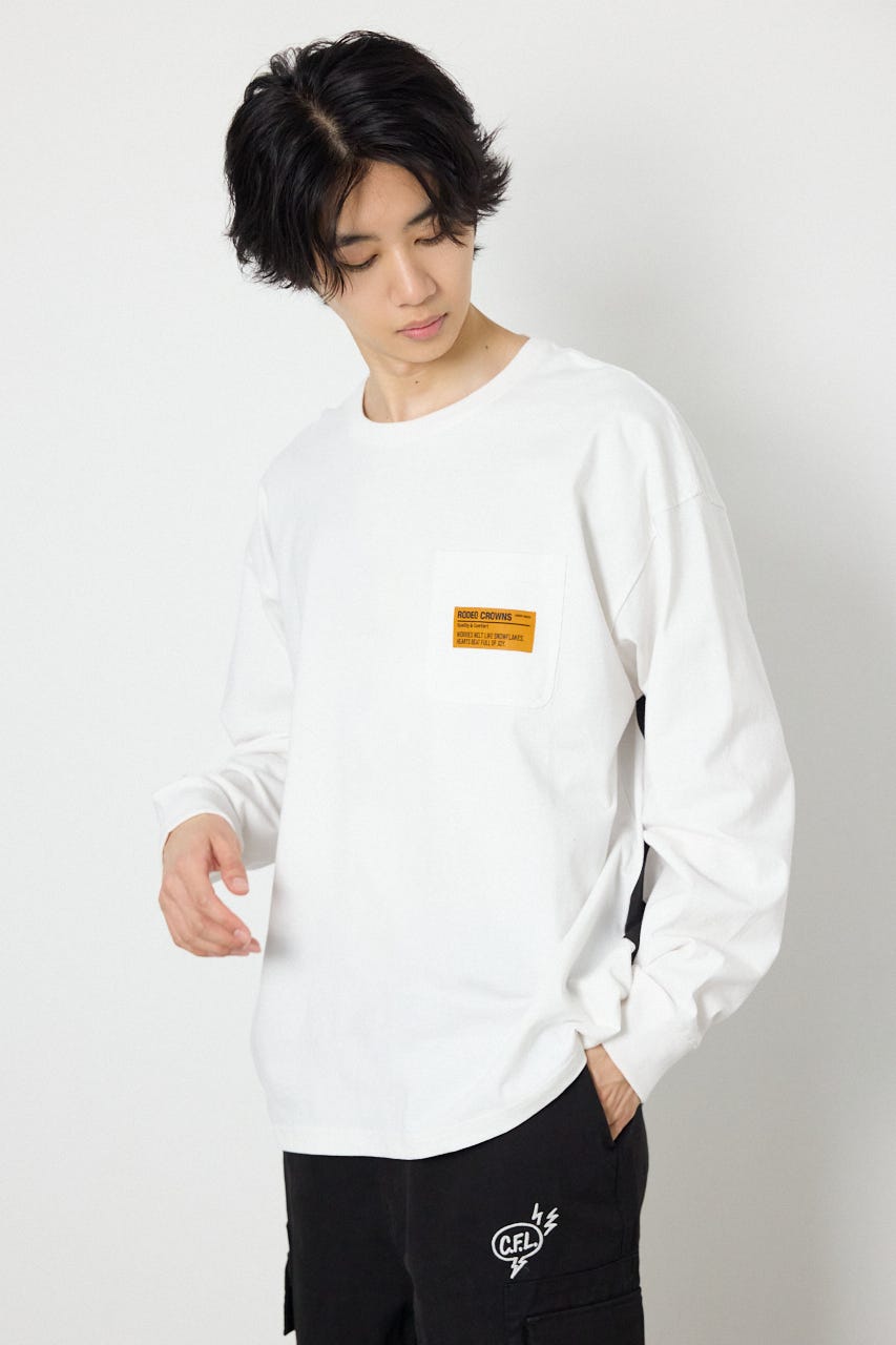 ペイントロゴ長袖Tシャツ WHT M