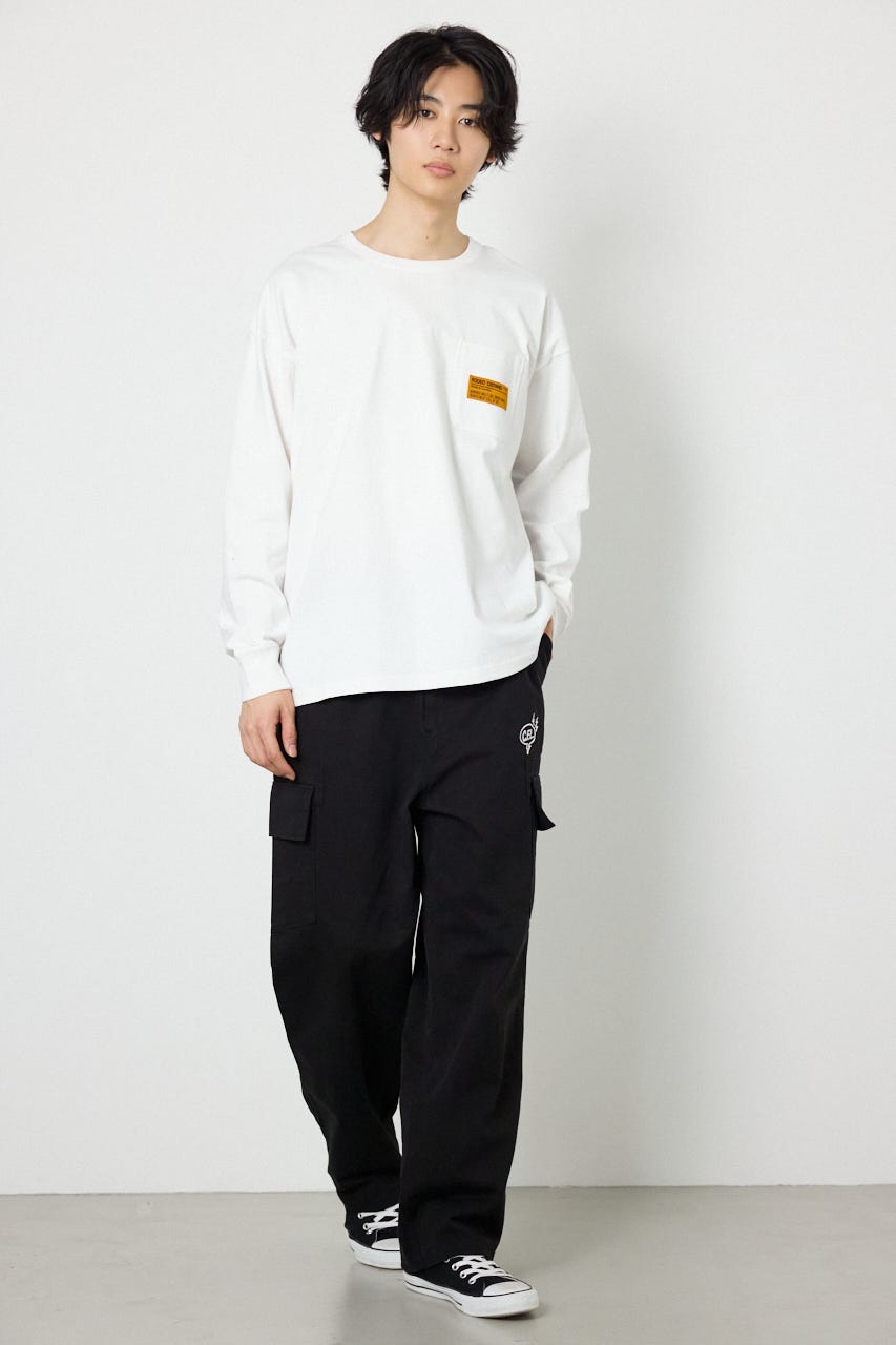 ペイントロゴ長袖Tシャツ WHT M