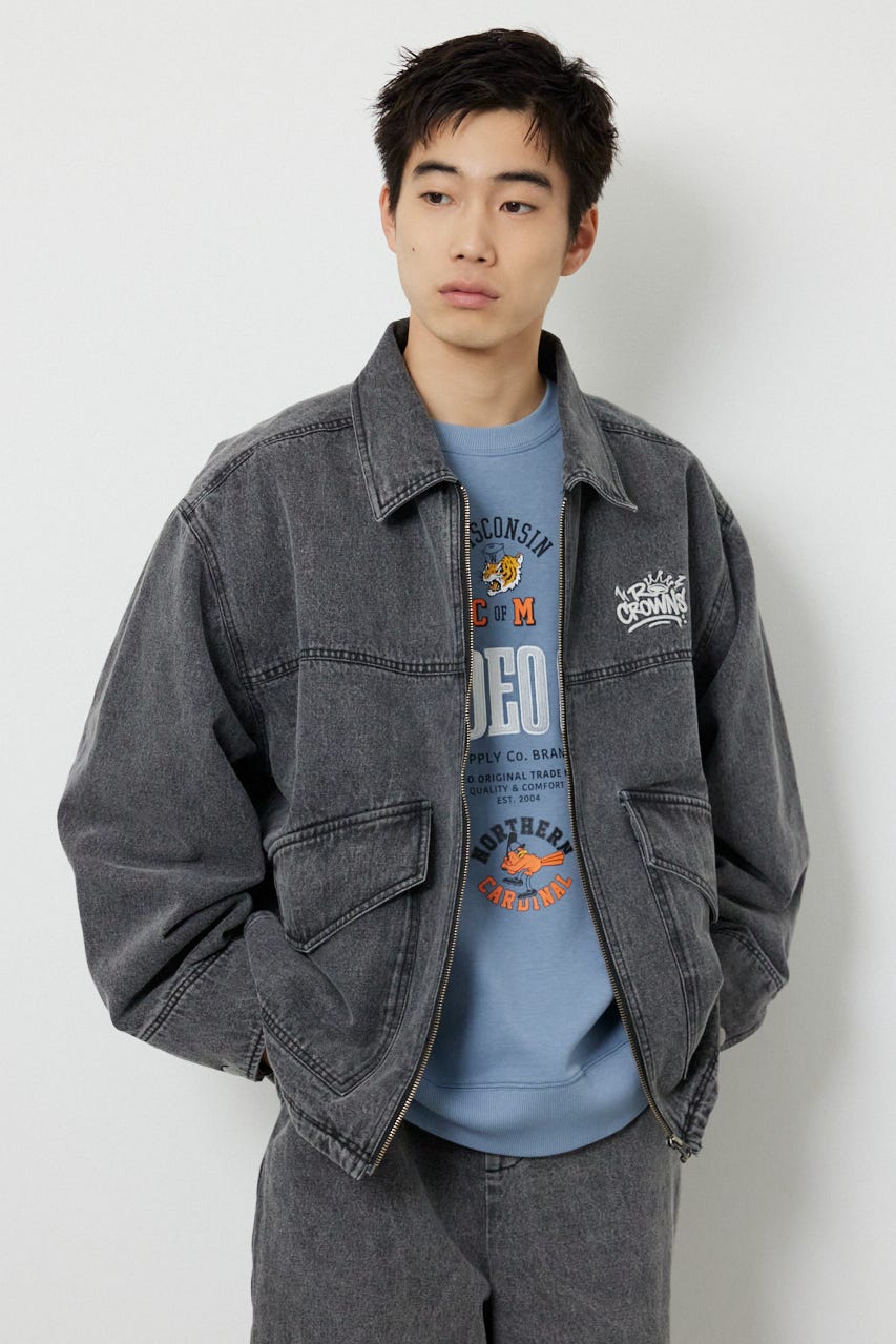 エンボスロゴデニムジャケット GRY M