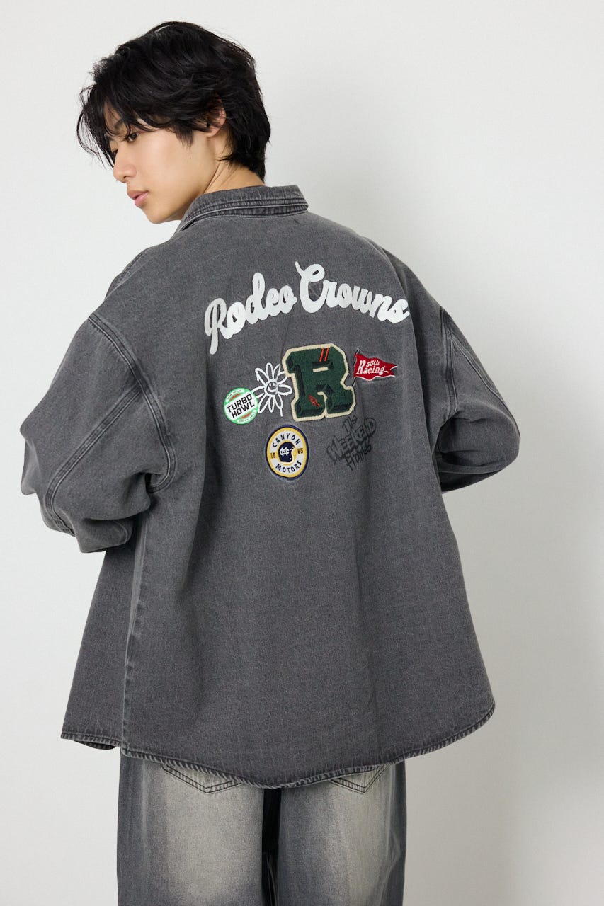 バラエティーデニムシャツ BLK M