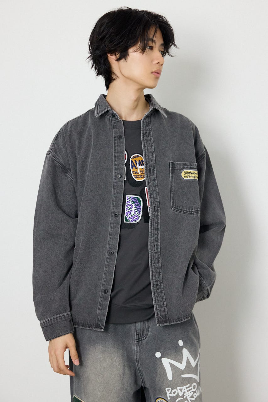 バラエティーデニムシャツ BLK M