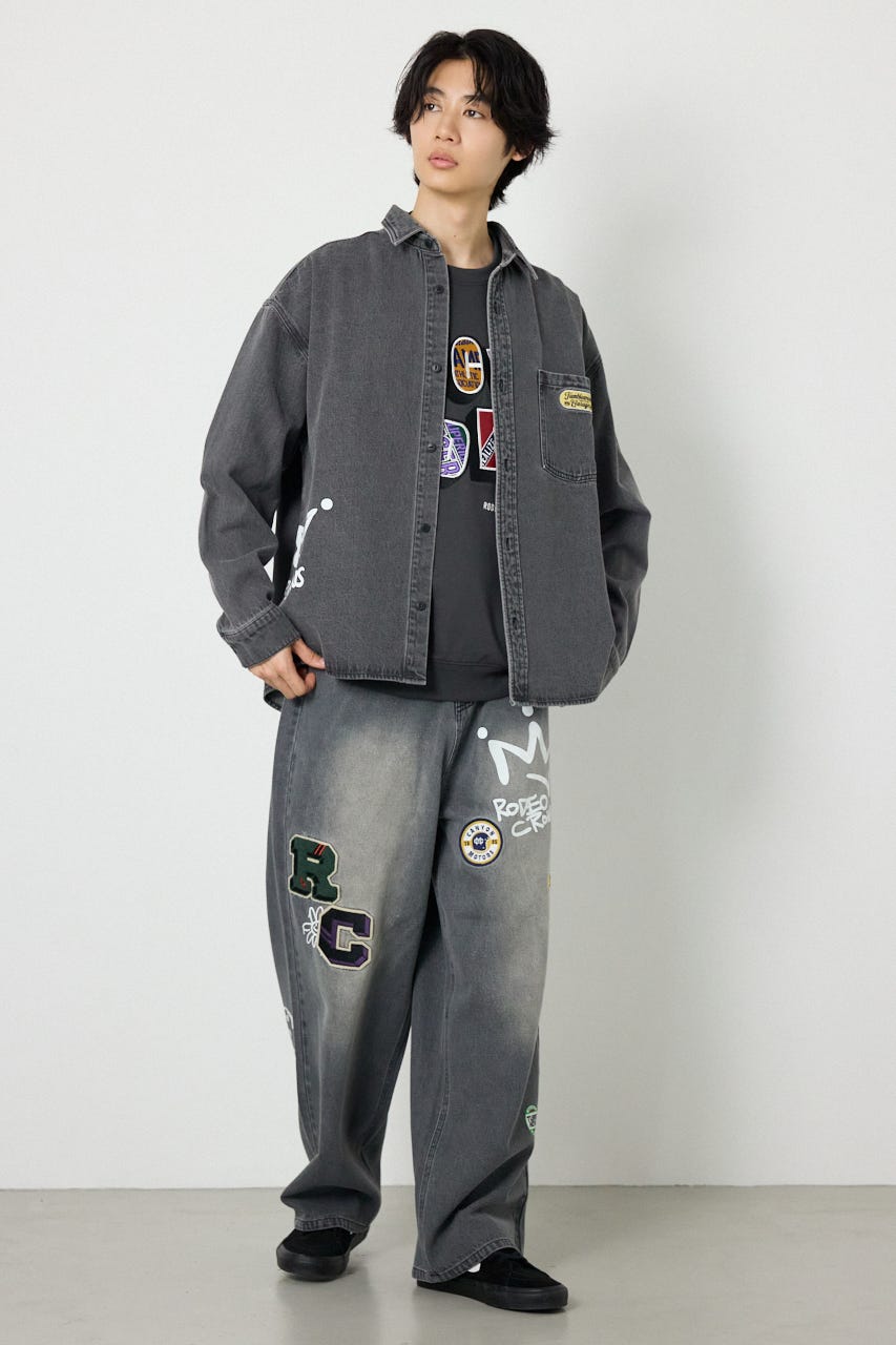 バラエティーデニムシャツ BLK M