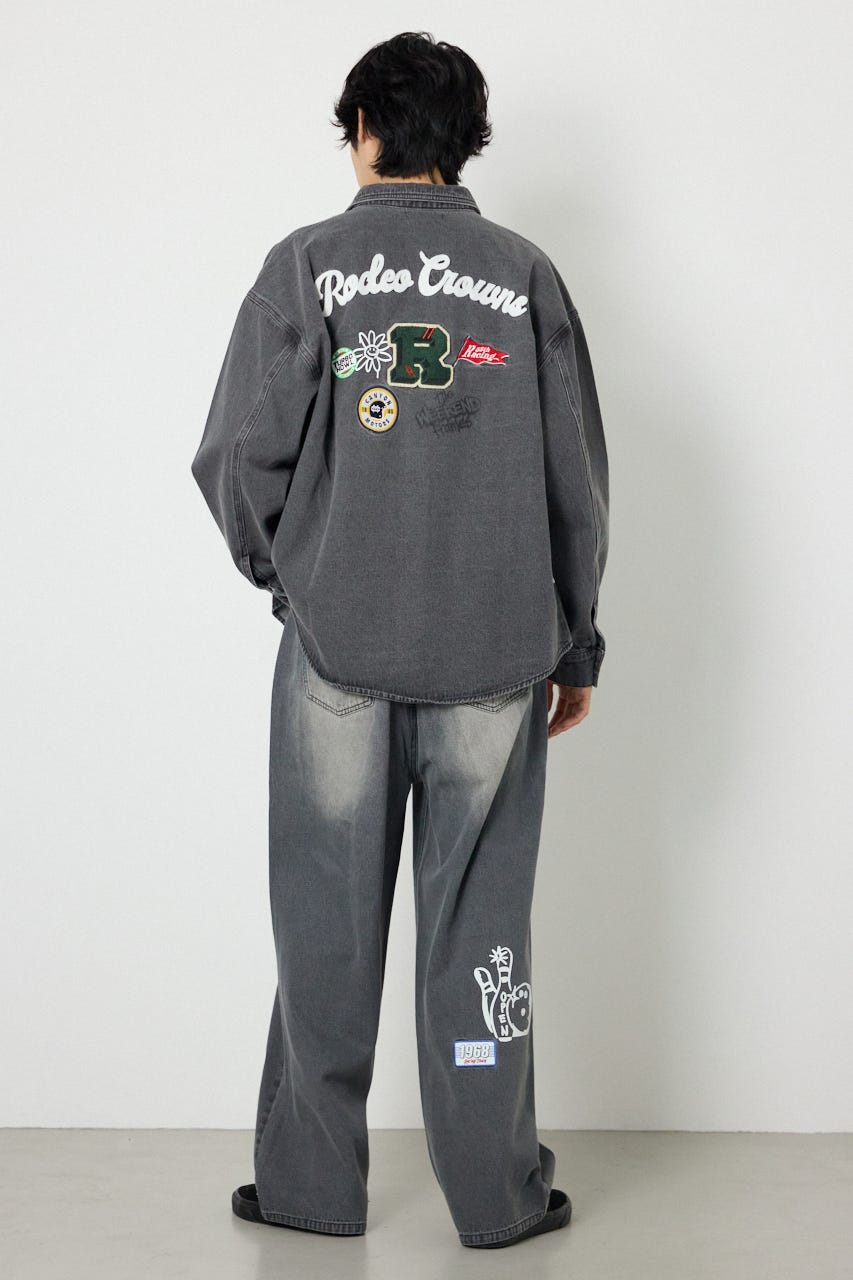 バラエティーデニムシャツ BLK M