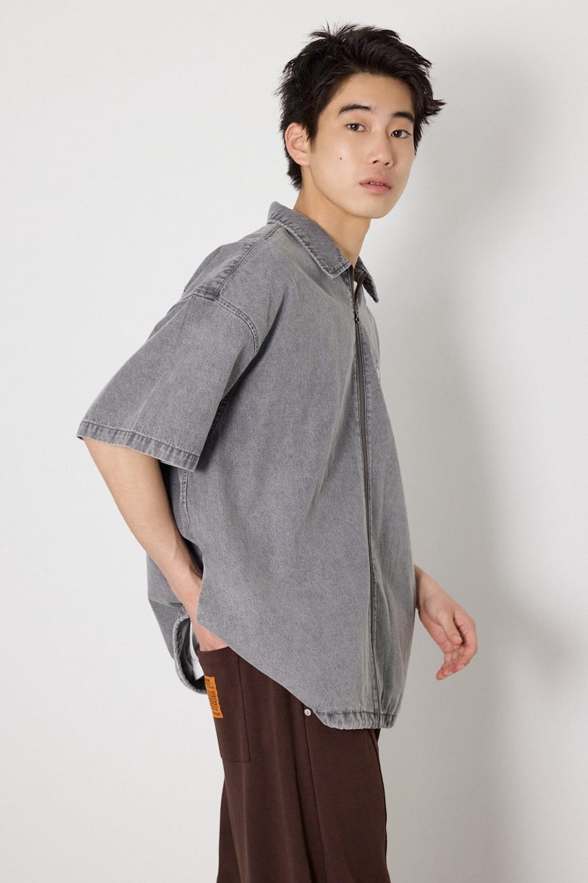 Coolist Denim ZIPシャツ GRY L