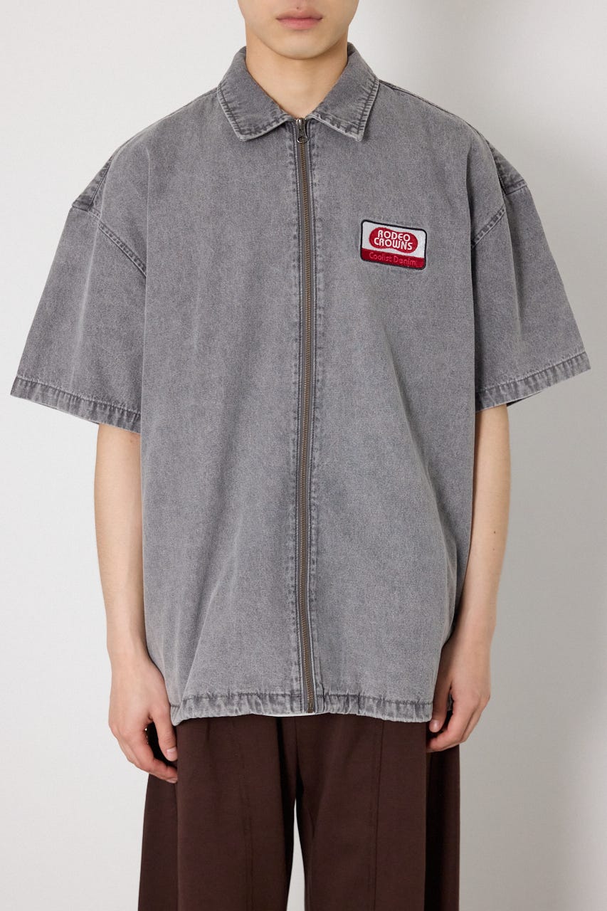 Coolist Denim ZIPシャツ GRY L