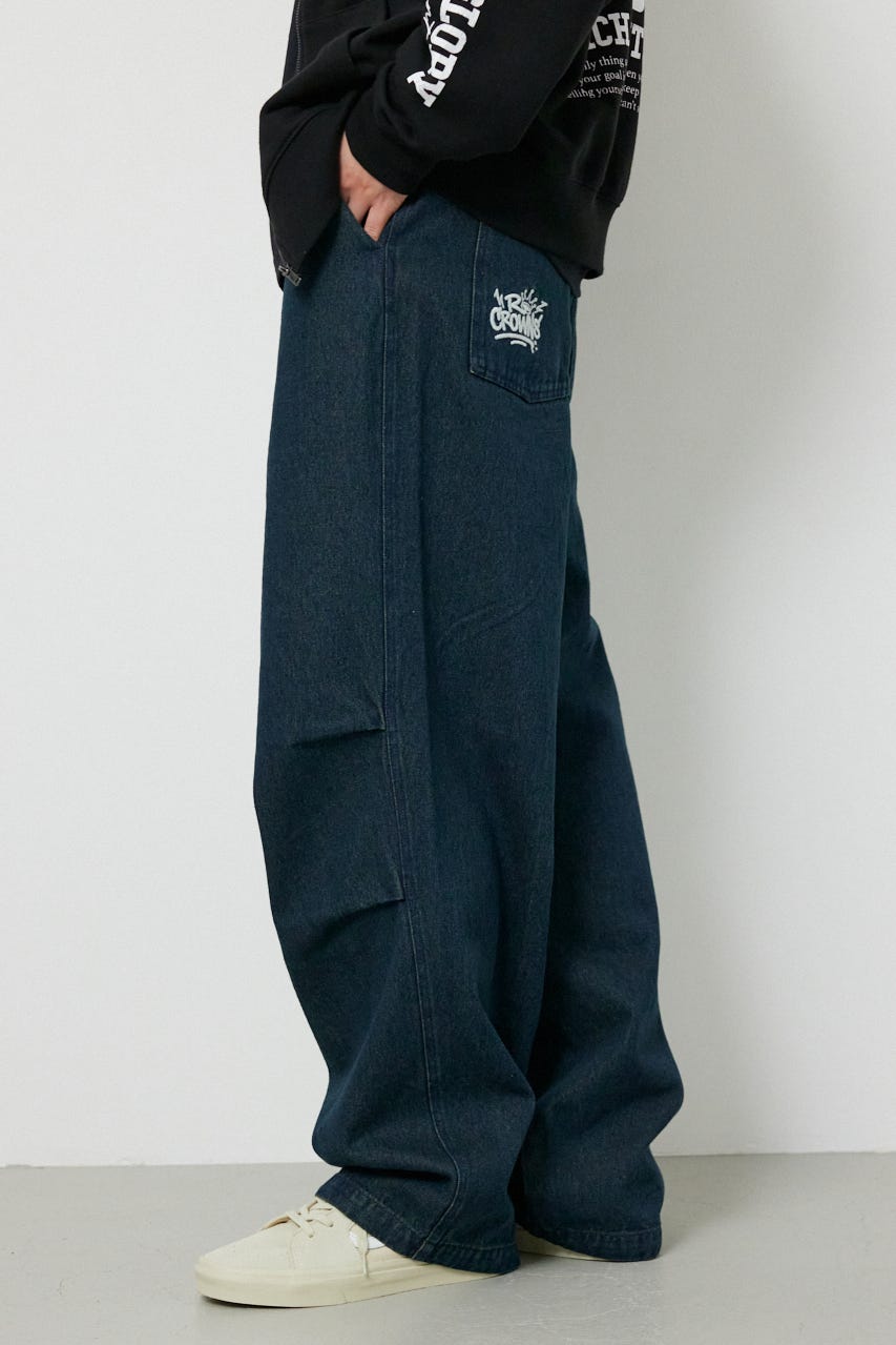 エンボスロゴデニムパンツ NVY L