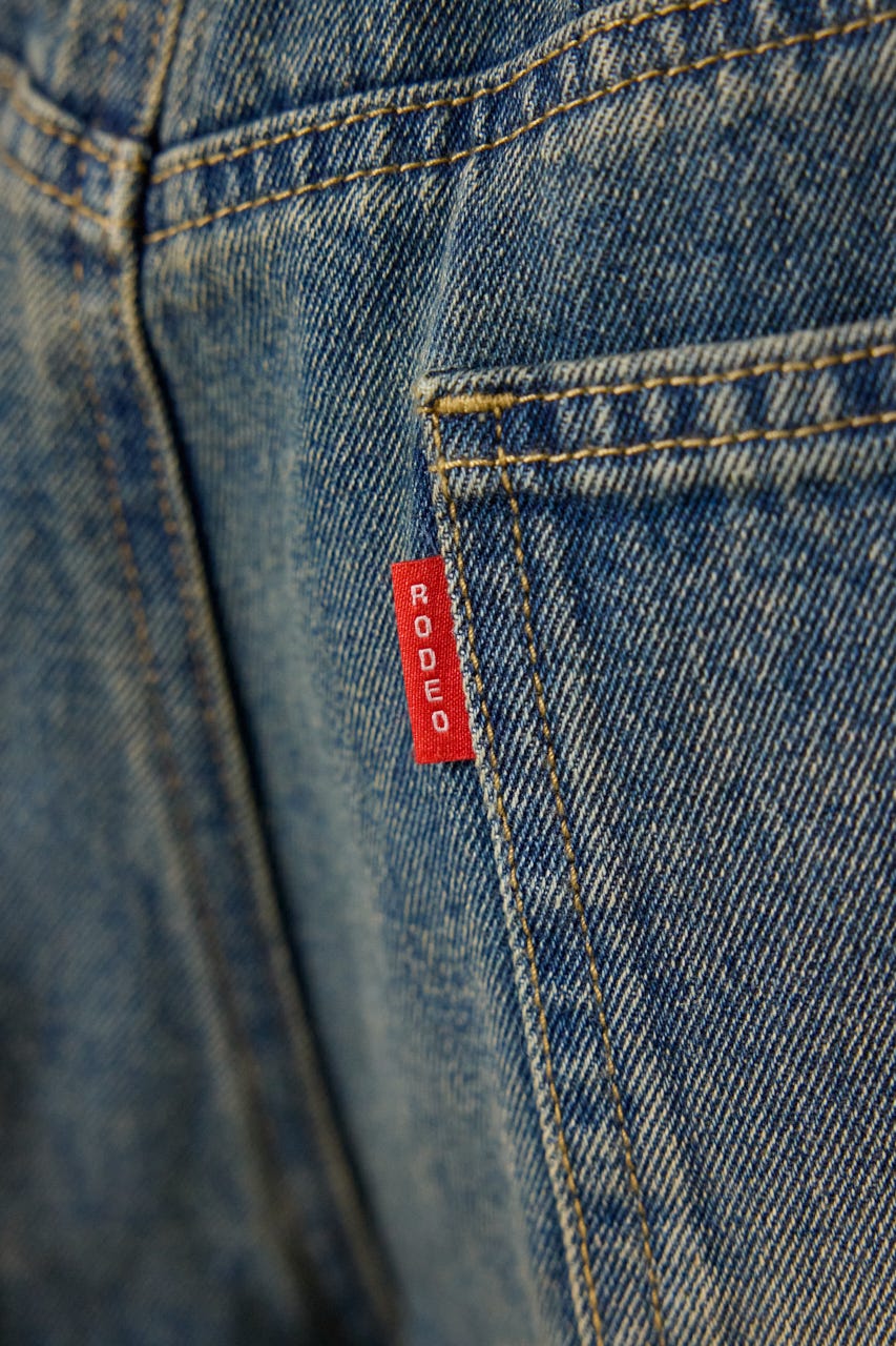 クラッシュデニムバミューダパンツ BLU M