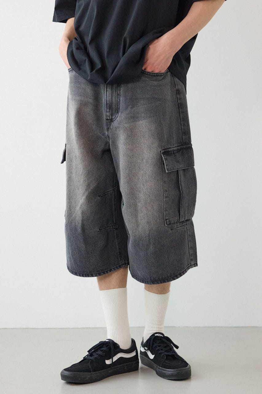 デニムバミューダカーゴパンツ BLK M