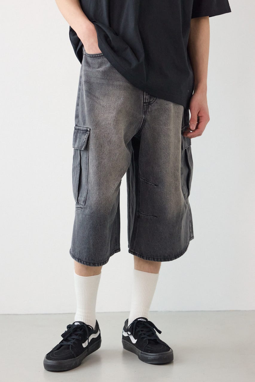デニムバミューダカーゴパンツ BLK M