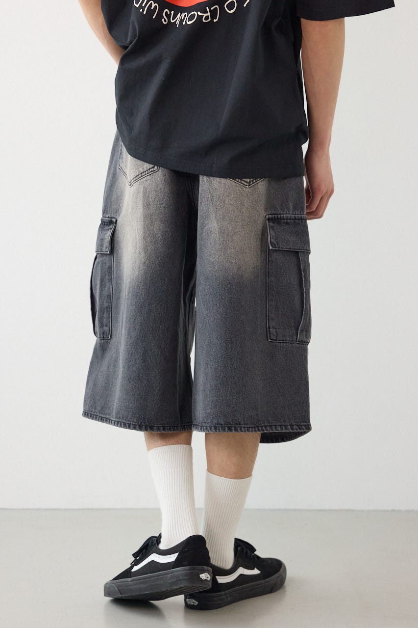 デニムバミューダカーゴパンツ BLK M