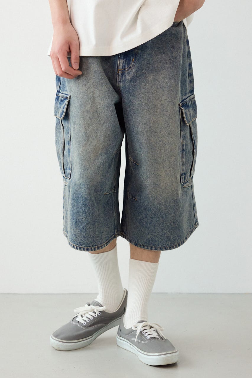 デニムバミューダカーゴパンツ BLU M