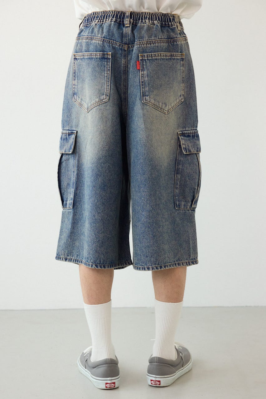 デニムバミューダカーゴパンツ BLU M