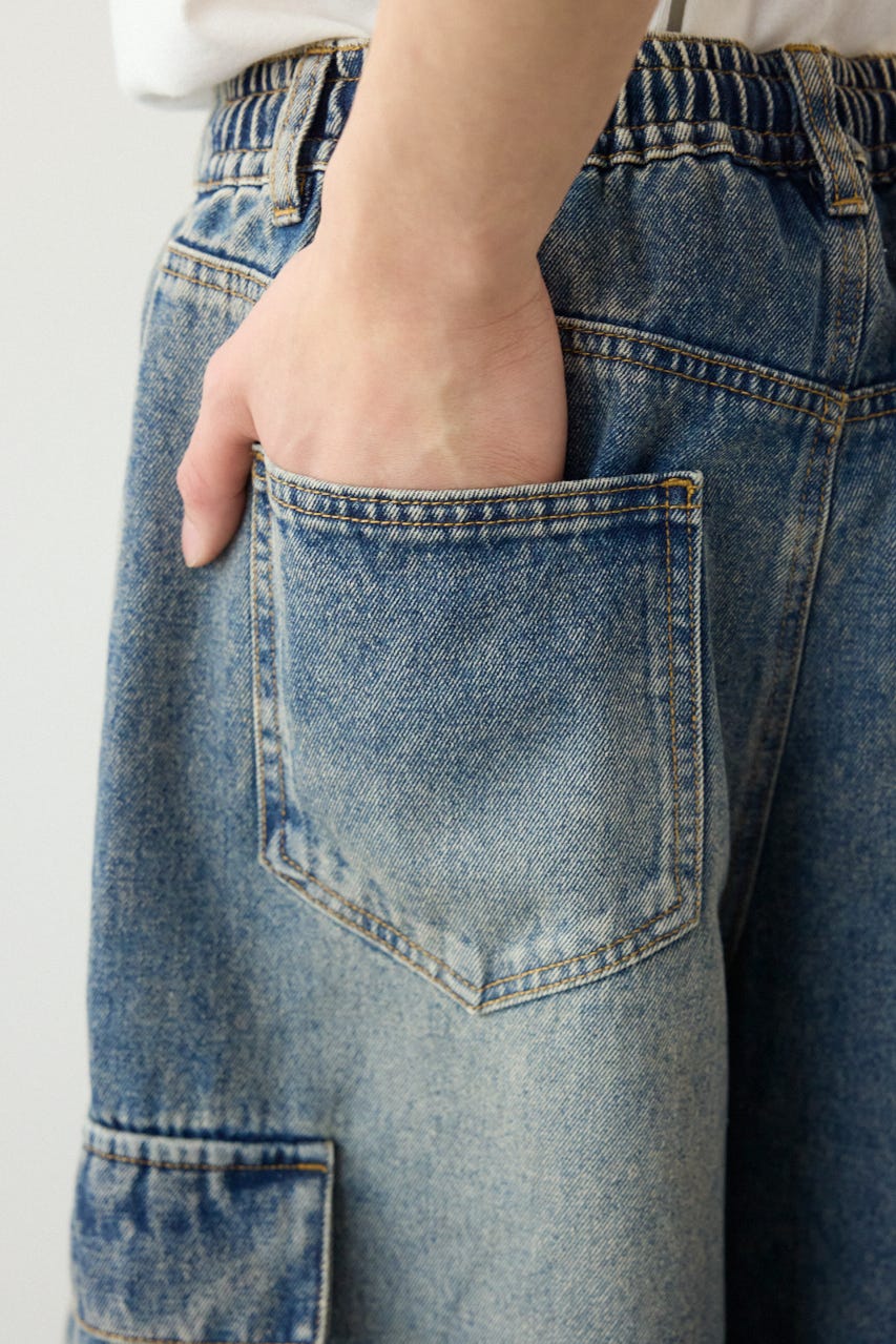 デニムバミューダカーゴパンツ BLU M