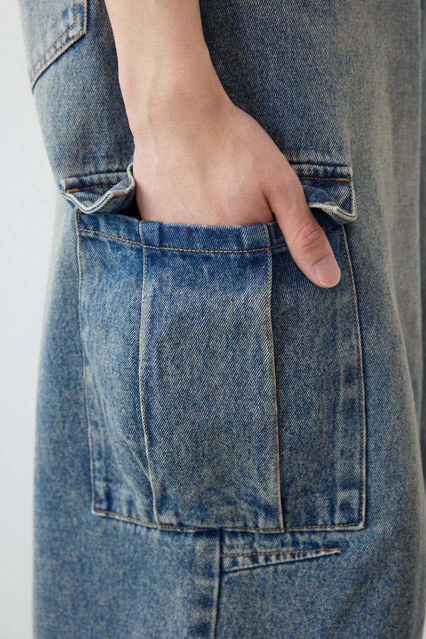 デニムバミューダカーゴパンツ BLU M