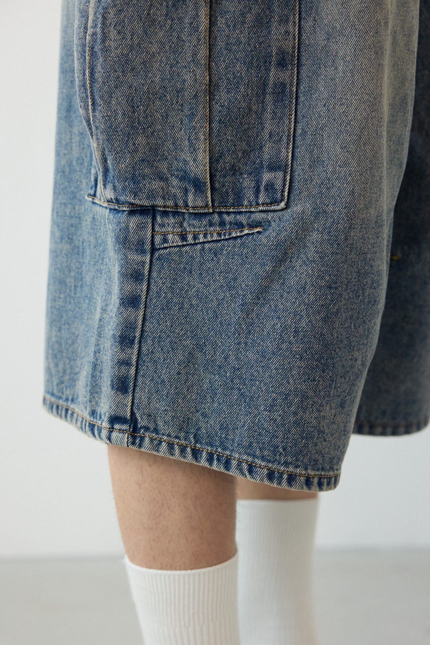 デニムバミューダカーゴパンツ BLU M