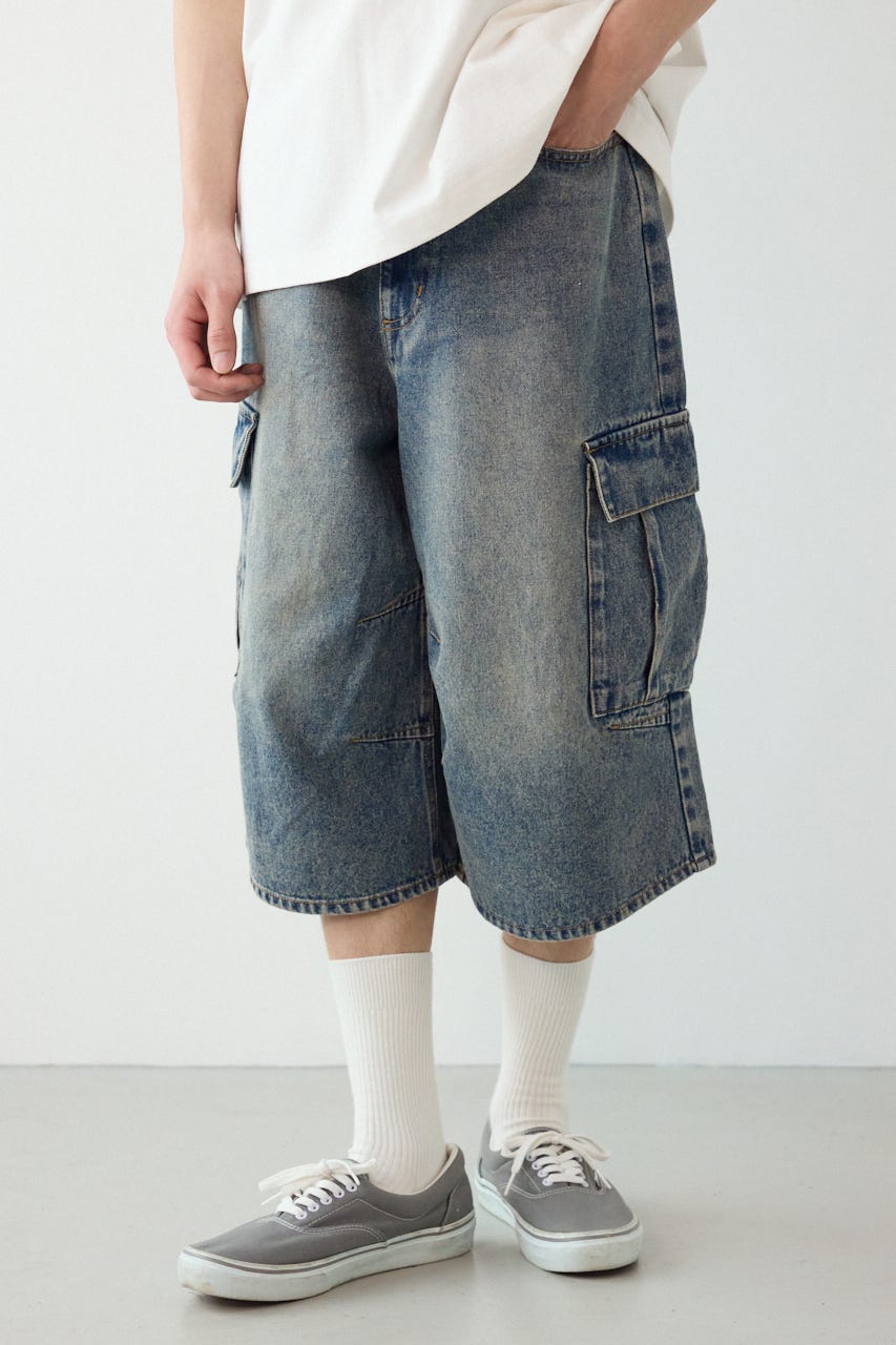 デニムバミューダカーゴパンツ BLU M