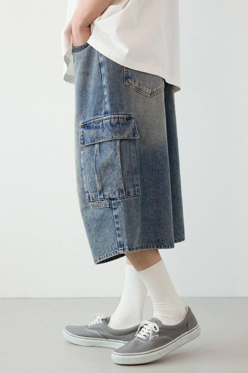 デニムバミューダカーゴパンツ BLU M