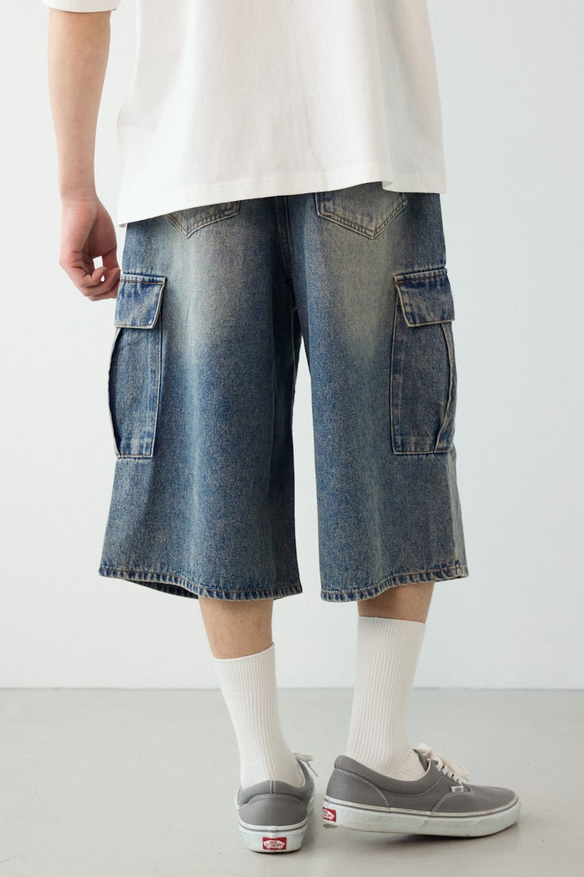 デニムバミューダカーゴパンツ BLU M