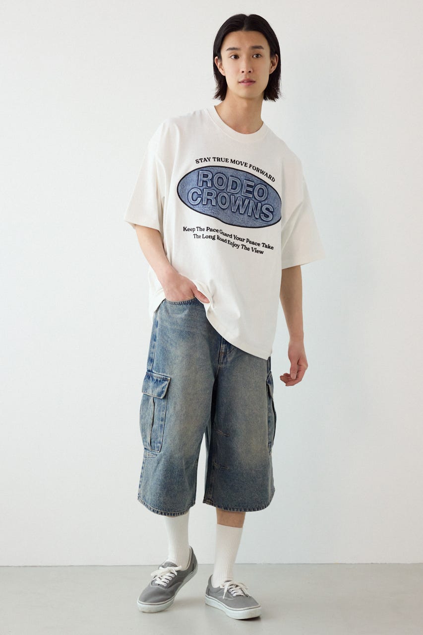 デニムバミューダカーゴパンツ BLU M