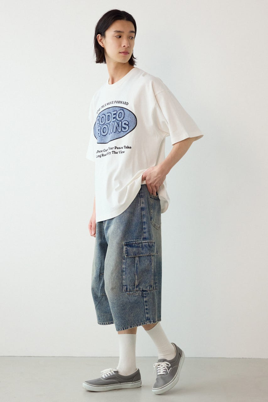 デニムバミューダカーゴパンツ BLU M