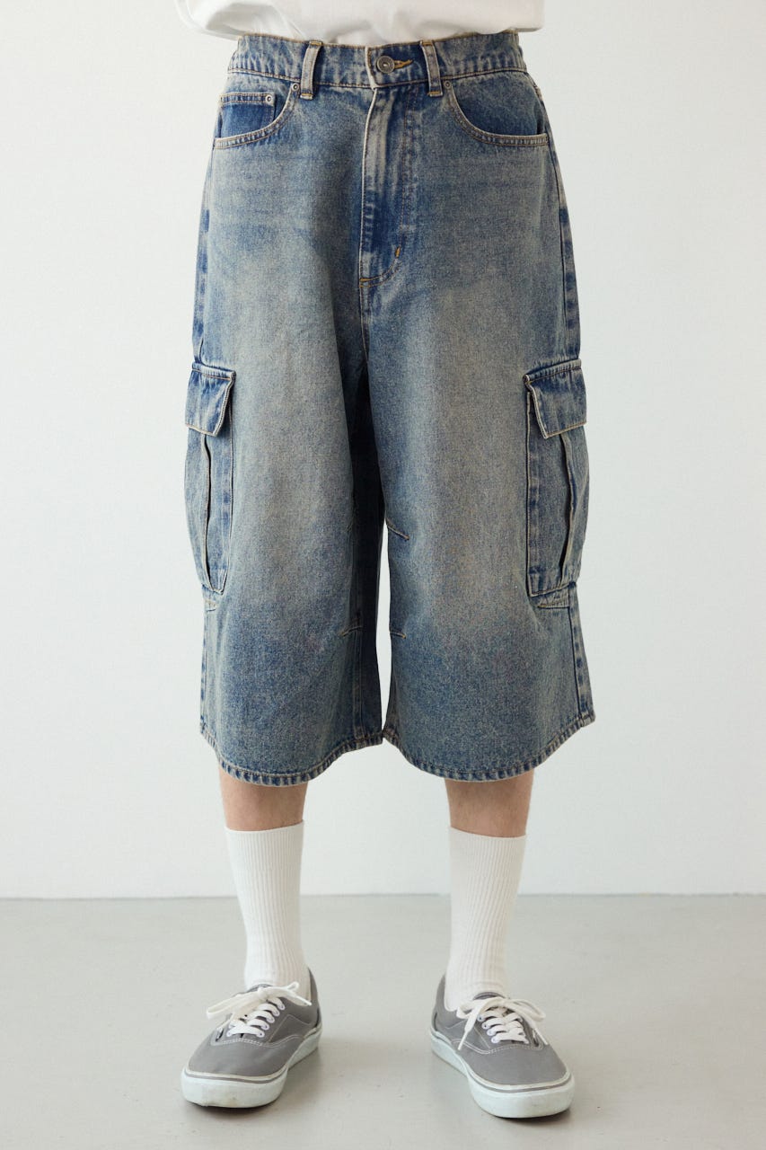 デニムバミューダカーゴパンツ BLU M