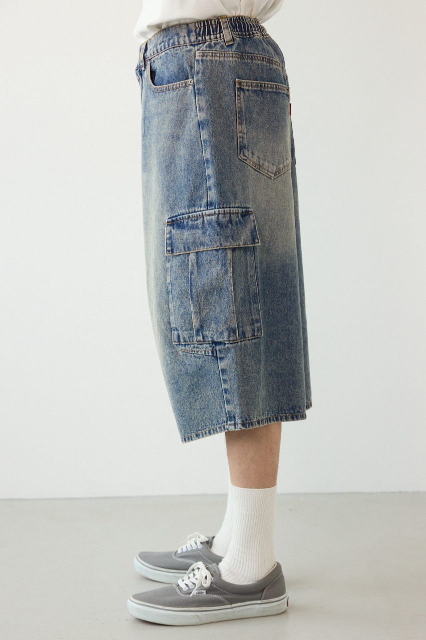 デニムバミューダカーゴパンツ BLU M