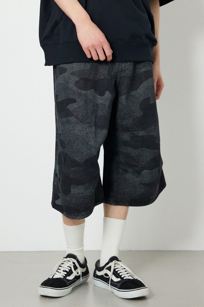 カモフラデニムバミューダパンツ BLK M